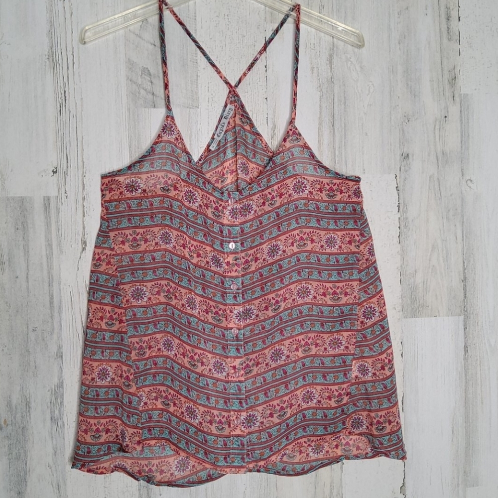 Pink and blue cami top